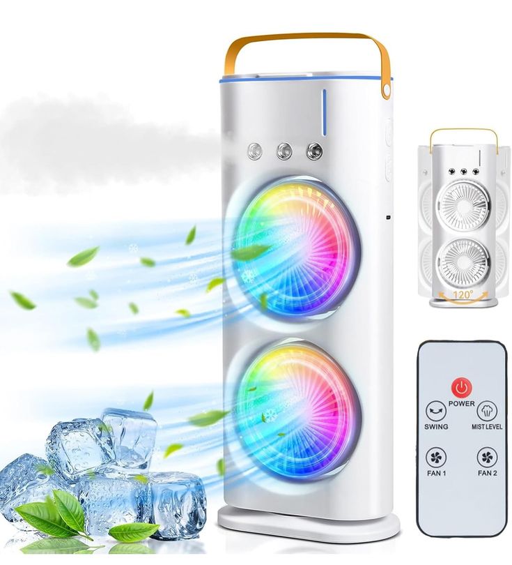 Portable Dual Fan Air Cooler – USB Powered | Quiet & Efficient Cooling