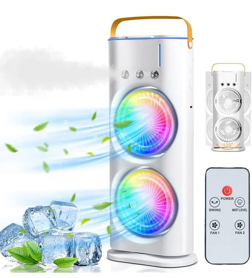 Portable Dual Fan Air Cooler – USB Powered | Quiet & Efficient Cooling