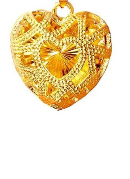 24 Karat Gold Heart Shape Pendant Necklace