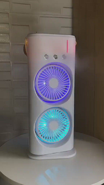 Portable Dual Fan Air Cooler – USB Powered | Quiet & Efficient Cooling